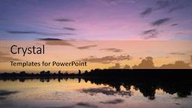  Presentation with cambodia - PPT theme featuring annual cycle - srah srang angkor siem reap background and a yellow colored foreground