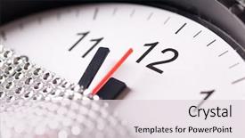  Presentation with new year - Cool new presentation theme with annual cycle - twelve o'clock - new year's backdrop and a lemonade colored foreground