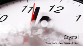  Presentation with new year - Amazing PPT layouts having annual cycle - twelve o'clock - new year's backdrop and a light gray colored foreground