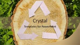  Presentation with recycle - Cool new slides with annual cycle - wooden cut on green grass backdrop and a coral colored foreground