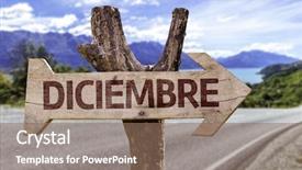  Presentation with december - PPT layouts consisting of annual day invitation - december in spanish sign background and a coral colored foreground