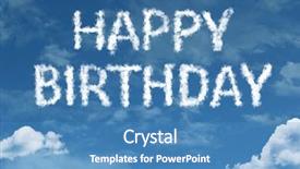  Presentation with birthday invitation - Presentation having annual day invitation - happy birthday cloud word background and a teal colored foreground