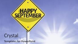  Presentation with invitation - Audience pleasing slides consisting of annual day invitation - happy september road sign backdrop and a light blue colored foreground