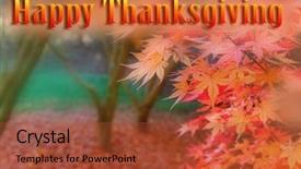  Presentation with happy thanksgiving - Audience pleasing theme consisting of annual day invitation - happy thanksgiving fall forest backdrop and a red colored foreground