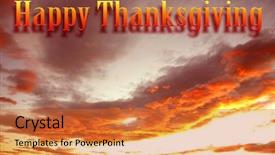  Presentation with happy thanksgiving - Presentation design with annual day invitation - happy thanksgiving warm orange sky background and a red colored foreground