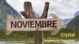  Presentation with invitation - Presentation theme consisting of annual day invitation - november in spanish wooden sign background and a tawny brown colored foreground