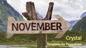  Presentation with november - Colorful presentation theme enhanced with annual day invitation - november wooden sign backdrop and a tawny brown colored foreground