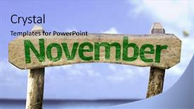  Presentation with teal beach wood - Colorful slides enhanced with annual day invitation - november wooden sign backdrop and a light blue colored foreground