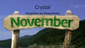  Presentation with november - Cool new presentation theme with annual day invitation - november wooden sign backdrop and a teal colored foreground