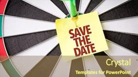  Presentation with save - Slide deck with annual day invitation - save the date background and a coral colored foreground