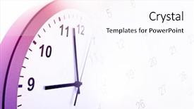  Presentation with annual meeting - Colorful PPT layouts enhanced with annual meeting - clock face and calendar composite backdrop and a pink colored foreground