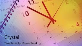  Presentation with annual meeting - Presentation theme consisting of annual meeting - clock faces and calendars composite background and a light blue colored foreground