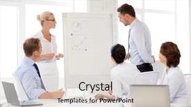  Presentation with annual meeting - Amazing slides having annual meeting - smiling business team discussing something backdrop and a lemonade colored foreground