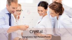  Presentation with annual meeting - Beautiful slides featuring annual meeting - smiling business team discussing something backdrop and a coral colored foreground