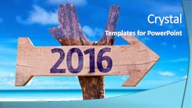  Presentation with beach party - Cool new presentation theme with annual party 2015 - 2016 wooden sign with beach backdrop and a cobalt blue colored foreground