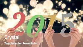  Presentation with black hands - Amazing PPT layouts having annual party 2015 - hands holding poster against black backdrop and a coral colored foreground