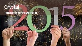  Presentation with black wedding holding hands - Cool new slides with annual party 2015 - hands holding poster against colourful backdrop and a  colored foreground