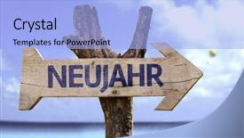  Presentation with new year - Colorful slide deck enhanced with annual party 2015 - neujahr in german new year backdrop and a light blue colored foreground