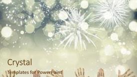  Presentation with new year - Amazing theme having annual party 2015 - painted hands with smiling faces backdrop and a soft green colored foreground