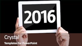  Presentation with 2018 goals text on white - Presentation theme featuring annual party 2015 - tablet pc with text 2016 background and a tawny brown colored foreground