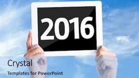  Presentation with 2018 goals text on white - Cool new slide set with annual party 2015 - tablet pc with text 2016 backdrop and a light blue colored foreground