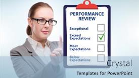  Presentation with review - Presentation theme with annual-performance-review-concept background and a light blue colored foreground