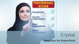  Presentation with review - Theme featuring annual-performance-review-concept background and a light blue colored foreground