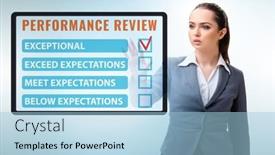  Presentation with review - Slides having annual-performance-review-concept background and a light blue colored foreground