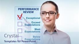  Presentation with review - PPT theme consisting of annual-performance-review-concept background and a light blue colored foreground