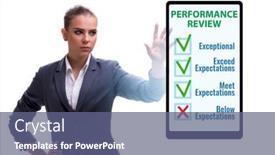  Presentation with review - Slides enhanced with annual-performance-review-concept background and a ocean colored foreground