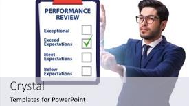  Presentation with review - Presentation featuring annual-performance-review-concept background and a lemonade colored foreground