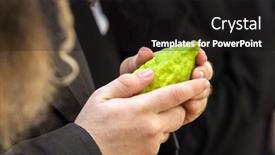  Presentation with jerusalem - Slide deck featuring etrog for the holiday sukkot background and a black colored foreground