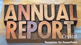  Presentation with report - Colorful theme enhanced with annual-report-word-abstract backdrop and a tawny brown colored foreground