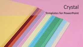  Presentation with newsletters - Presentation theme having annual reports brochures newsletters poster background and a lemonade colored foreground