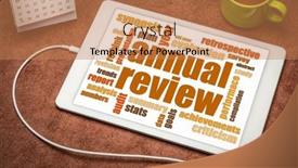  Presentation with year end - Theme enhanced with annual-review-word-cloud background and a coral colored foreground
