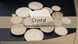  Presentation with tree rings - PPT theme enhanced with annual rings and wooden square background and a coral colored foreground