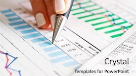  Presentation with financial analysis - PPT theme featuring annual sales plan - financial graphs analysis background and a white colored foreground