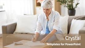  Presentation with business calculator - Amazing PPT layouts having annunity - business savings annuity insurance age backdrop and a coral colored foreground