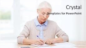  Presentation with home based business - PPT theme featuring annunity - business savings annuity insurance age background and a  colored foreground