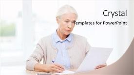  Presentation with business calculator - Amazing slide set having annunity - business savings annuity insurance age backdrop and a  colored foreground