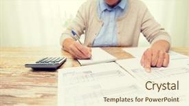  Presentation with business calculator - Cool new theme with annunity - business savings annuity insurance age backdrop and a  colored foreground