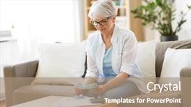  Presentation with health money insurance concept - Presentation theme featuring annunity - finances savings annuity insurance background and a  colored foreground