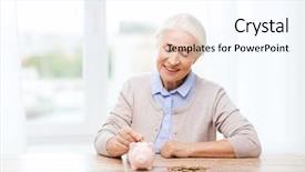  Presentation with retirement insurance - Colorful slide deck enhanced with annunity - savings money annuity insurance retirement backdrop and a cool aqua colored foreground