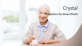  Presentation with retirement insurance - Colorful presentation design enhanced with annunity - savings money annuity insurance retirement backdrop and a  colored foreground