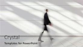  Presentation with fair trade - Colorful PPT theme enhanced with anonymous-blurred-businessman-goes-gear backdrop and a light gray colored foreground