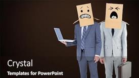  Presentation with anonymous - Slide deck enhanced with anonymous businessman against dark brown background background and a wine colored foreground