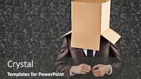  Presentation with anonymous - Slide set with anonymous businessman buttoning his jacket against black background background and a dark gray colored foreground