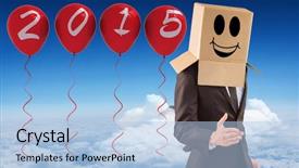  Presentation with anonymous - Colorful slide deck enhanced with anonymous businessman offering his hand against mountain peak through the clouds backdrop and a light blue colored foreground