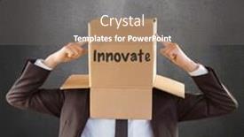  Presentation with anonymous - Colorful presentation enhanced with anonymous businessman pointing to box against grey room backdrop and a gray colored foreground