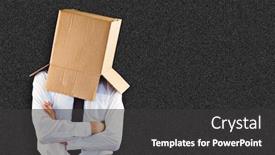  Presentation with anonymous - Slide set consisting of anonymous businessman with arms crossed against black background background and a dark gray colored foreground